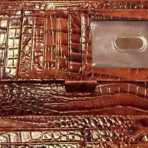 Brahmin Cordelia Pecan Melbourne Rich Brown Embossed Wallet - Picture 11 of 15
